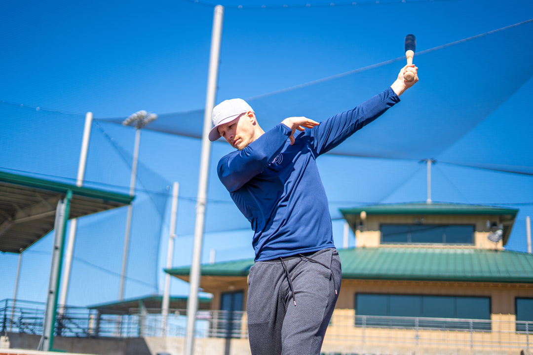 ProLine Navy Blue Performance Long Sleeve Hooded