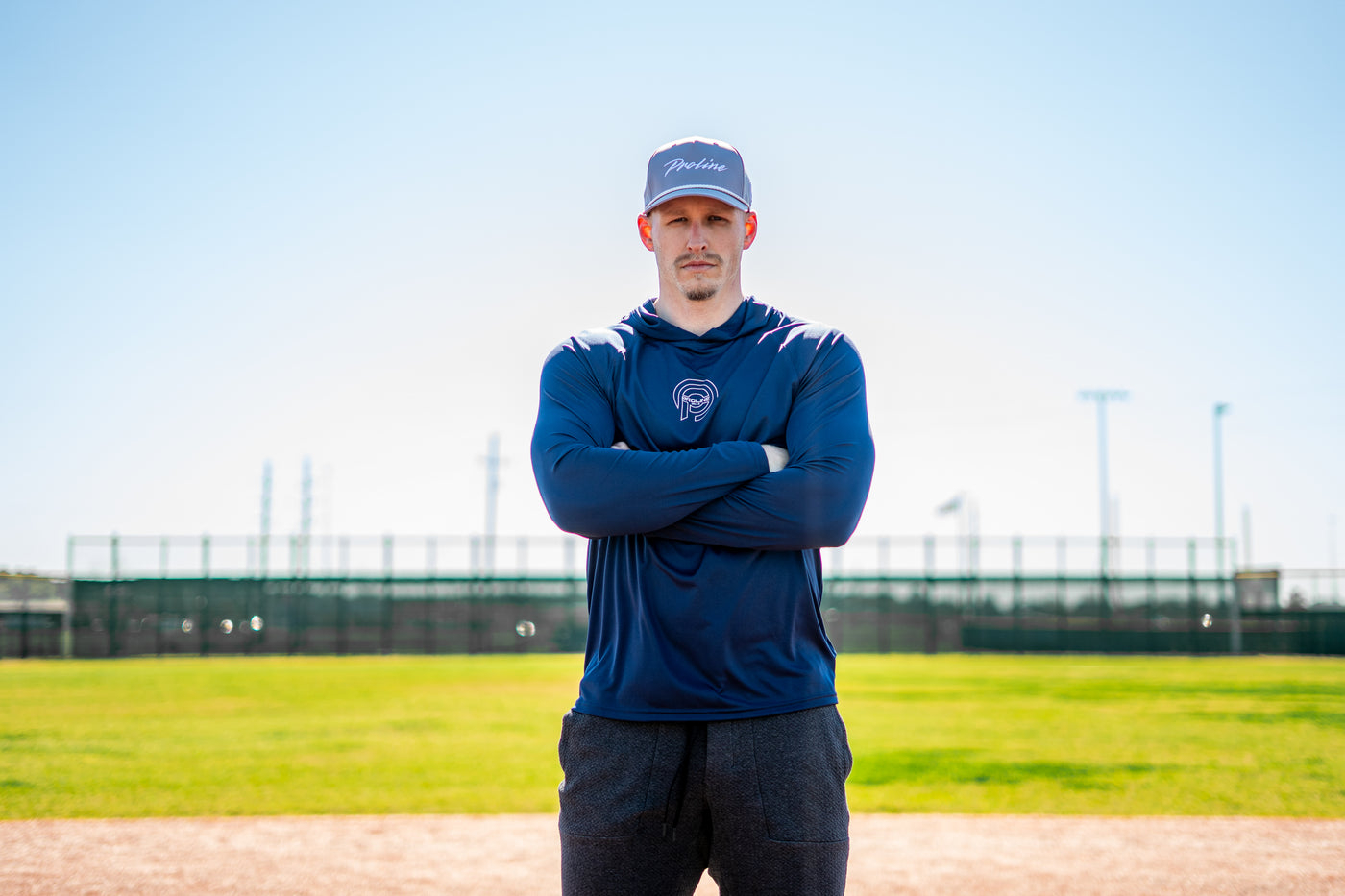 Navy Blue Performance Long Sleeve Hoodie