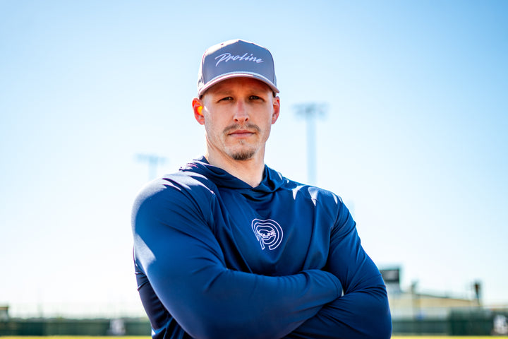 ProLine Navy Blue Performance Long Sleeve Hooded