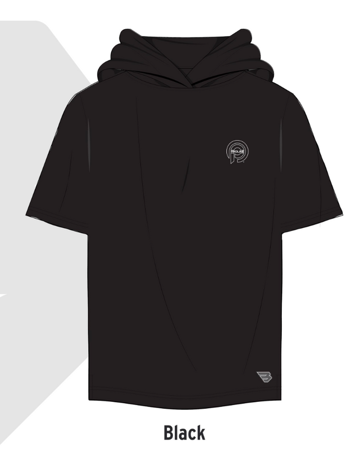 Short Sleeve Performance Hoodie - Black
